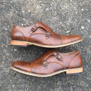 Brown monk shoes size 11
